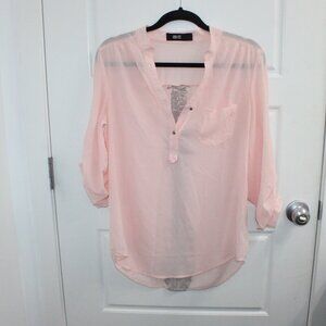 Iron Fist Sheer Pink Blouse Size Small